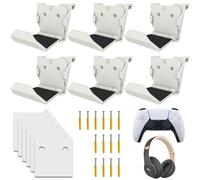 Sporgo 6 unidades de soportes de pared para mandos de PS3/PS4/PS5/Xbox 360/Xbox One/S/X/Elite/Series S/Series X, soporte para controladores y auriculares (blanco)