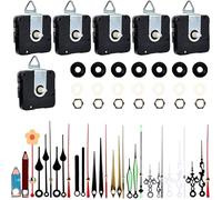 Sporgo 7 Piezas Mecanismo Reloj De Pared: Silencioso Cuarzo Mecanismo con 10 Pares de Manecillas, Mecanismo Reloj para DIY Reparación Reemplazo de Piezas (13/15/17mm)