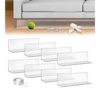 Sporgo 8 bloques de juguetes para muebles, bloqueadores de juguetes transparentes, deflector de vinilo adhesivo fuerte, placa de impacto para mascotas, evita que las cosas se coloquen bajo el sofá, la