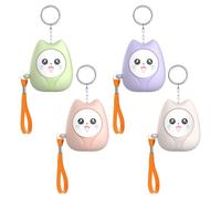 Sporgo Alarma personal: 4 piezas 140dB alarma de bolsillo para mujeres, alarmar sirena autodefensa con luz LED y llavero, seguridad personal para mujeres y niños