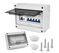 Sporgo Caja de fusibles de superficie IP65: distribuidor empotrado en superficie, pequeño distribuidor para espacios húmedos, caja de distribución de superficie, interruptor de 63 A, interruptor de