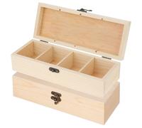 Sporgo Caja de madera para tarjetas, 2 unidades, tamaño A8, 29 x 10 x 7,5 cm, color madera