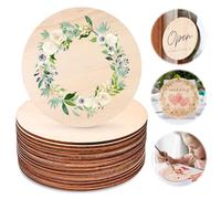 Sporgo Discos de madera, juego de 16 discos redondos de madera de 15 cm de diámetro para manualidades, pintura, decoración de bricolaje, decoración colgante