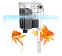 Sporgo Filtro exterior de acuario: filtro exterior ajustable de 250 it/h para acuarios de 30/60 litros, filtro exterior montado en la pared para acuario, filtro exterior de flujo para acuarios