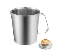 Sporgo Jarra medidora de acero inoxidable: jarra de leche de 1000 ml, jarra de espuma de leche Barista con medición de marca, jarra de espuma de mano, para capuchino, latte y espresso