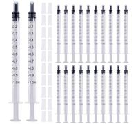 Sporgo Juego de 100 jeringas: jeringa de plástico de 1ml sin aguja para rellenar y medir líquidos, jeringa estéril de plástico para cocina, mascotas, laboratorio, industrial