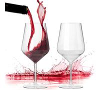 Sporgo Juego de 2 copas de vino de plástico, 600 ml, irrompibles, de plástico, para bodas, fiestas, camping, festivales, picnics