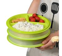 Sporgo - Juego de 3 platos para microondas con tapa, platos de microondas, sin BPA, reutilizables, cajas de almacenamiento con 3 compartimentos para calentar y