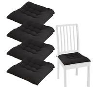 Sporgo Juego de 4 cojines para silla: cómodos cojines de asiento de 40 x 40 cm con lazos, cojines para silla de exterior e interior, silla de oficina, silla de jardín, silla de ordenador, cojín para