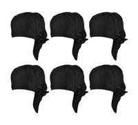 Sporgo Juego de 6 Gorros de Cocinero: Bandana Ajustable para Trabajo en Restaurantes, Hoteles y Escuelas - Negro