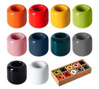Sporgo Juego de portavelas de cerámica: 10 piezas de candelabros de varilla de 10 colores, candelabros de cerámica, portavelas de varilla, para bodas, cumpleaños, fiestas y decoraciones de mesa