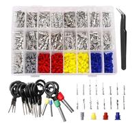 Sporgo Kit de pines de conexión: 755 piezas de conectores para coche, juego eléctrico de 1/1,5/1,8/2,2/2,3/2,5/2,8/3,5 mm, macho y hembra macho y hembra, para quitar juntas de alambre para automóviles