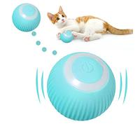 Sporgo Pelota de juguete para gatos, juguete eléctrico interactivo para gatos con luz LED, pequeña de 4,3 cm de diámetro, 2 modos, recargable por USB, ABS y silicona, para razas grandes