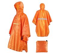 Sporgo Poncho de lluvia para mujer: impermeable chubasquero unisex chubasquero reutilizable con rayas reflectantes, poncho de lluvia con capucha, para senderismo, camping, ciclismo, pesca, viajes