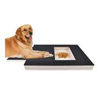 Sporgo: Tabla rascador para perros y gatos, almohadilla multifuncional de madera maciza con caja de golosinas, para rascar garras y lijadoras (Negro, 35 x 25 x 3 cm)