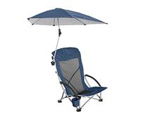 Sport-Brella Silla De Playa, Protección Solar Y Climática UPF 50+, con Sombrilla Ajustable Y Soporte para Bebidas, Ideal para Playa, Eventos Deportivos Y Camping, 96cm x 99cm, Negro