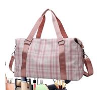 Sport Duffle Bag, Swimming Bag, Waterproof Travel Duffle Pouch, Large Capacity Duffel Organizer, Perfect for Weekender and Gym Use, 49x19x28 cm, Pink and Lavender, Oxford Cloth