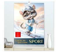 Sport, Gold für die gute Laune (hochwertiger Premium Wandkalender 2026 DIN A2 hoch), Kunstdruck in Hochglanz: Sportlich. Tierisch. Und ganz viel Schmunzeln.