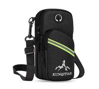 Sport Handyhalterung,Armband Armtasche,Tragbare Sportarmbandtasche Wasserdichte mit Armgurt und Schultergurt, Ein Paket, DREI Rücken, für MP3 Smartphone Fitness,Laufen,Fitnessstudio (18 x 9 x 4 cm)