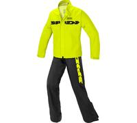 Spidi Sport Rain Kit 2-Piece La motocicleta Rainsuit, negro-amarillo, tamaño S para Hombres