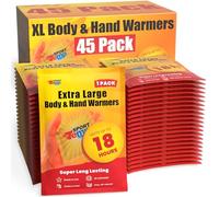 Sport Temp Calentadores de Manos y Cuerpo Grandes (45 Unidades) - hasta 18 Horas de Calor, súper duraderos - Fácil, Totalmente Natural, Activado por Aire, para Cuerpo, Manos y Dedos de los pies -