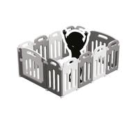Sport1 Caja de almacenamiento plegable para bebé para juegos protegidos. Caja infantil con 12 componentes. Valla infantil con cierre, duradera y antideslizante. Cerca de bebé interior/exterior gris