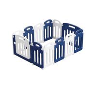Sport1 - Parque plegable para ahorrar espacio, parque de juegos protegido con 12 componentes, parque infantil con cierre, resistente y antideslizante, para interior y exterior, azul/blanco