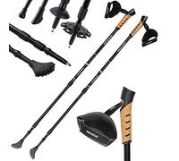 SPORTANA® Bastones de Senderismo Bastón de Trekking para Caminar Altura Ajustable de Aluminio Anti-Choque Alpinismo