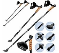 SPORTANA® Bastones de Senderismo Telescópicos Trekking Alpinismo Marcha Nórdica Set 4 Pcs 68-135cm Gris