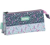 Sportandem Estuche Organizador Escolar Tandem Trend, Estuche Tres Compartimentos, Estuche Triple de Gran Capacidad con Sistema de Cerradura con Cremallera Metalica Gruesa - Medidas 23 x 11 x 5 cm