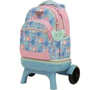 Sportandem PRIVATA Carro Escolar Resistente Desmontable, 35L, 5 Compartimentos, Tirantes Ergonómicos, Bolsillo Lateral para Botella, Asa Acolchada Superior, Forro Cubre Ruedas, Colección Fun