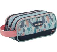 Sportandem Tandem Glory portatodo Triple Cuerpo con Cremallera, Azul Marino, Rosa y Celeste, Capacidad 1 L, 22,5×9,5×8 cm