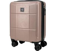 Sportandem Tandem Maleta Expandible Palma ABS Cabina 16, Maleta Rígida Expandible, Compacta 33x45x20/25 cm, 30 L, Ruedas Dobles 360°, Cierre de Combinación, Rosa Dorado