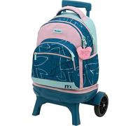 Sportandem Tandem Mochila con Carro Compacto Desmontable 35 L Azul Marino, 2 Compartimentos amplios y Ruedas silenciosas