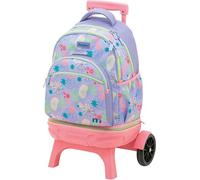 Sportandem Tandem Mochila con Ruedas Desmontable, Carro Compacto antivuelco, Lila Rosa, Capacidad 35 L, 2 Compartimentos amplios