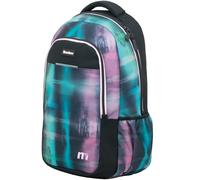 Sportandem Tandem mochila escolar de 27 L con compartimento para portátil, espalda y tirantes ergonómicos, bolsillos para botella y accesorios, negro turquesa magenta