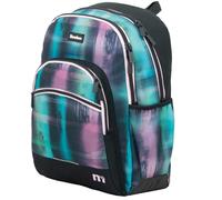 Sportandem Tandem mochila escolar doble compartimento con bolsillo para portátil, base reforzada y bolsillo para botella, negro turquesa magenta, 20 L