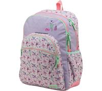 Sportandem Tandem mochila escolar doble compartimento con organizador y bolsillo para botella, compartimento acolchado para portátil, 20 L, lila rosa