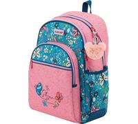 Sportandem Tandem mochila escolar doble compartimiento 20 L con bolsillo para portátil, organización interna y soporte de carro, azul rosa