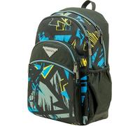 Sportandem Tandem mochila escolar doble compartimiento con bolsillo para portátil y botella, capacidad 20 L, negro azul amarillo gris