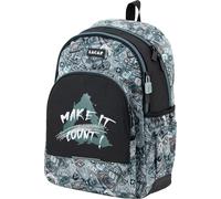 Sportandem Tandem mochila escolar doble compartimiento con soporte para portátil y base reforzada, 20 L, negro y gris