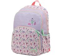 Sportandem Tandem mochila escolar doble cuerpo adaptable a carro con espalda acolchada y tirantes ergonómicos, compartimento para libros, bolsillos frontal y lateral, 13 L, lila rosa