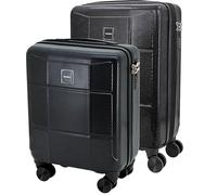 Sportandem Tandem Palma Set 2 Maletas Rígidas Expandibles, Cabina Compacta 33x45x20/25 cm + Cabina 37 x 55 x 20/25 cm, ABS, Ruedas Dobles 360°, Cierre de Combinación, Negro