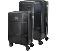 Sportandem Tandem Palma Set de 2 Maletas Rígidas Expandibles con Ruedas Dobles 360° y Cierre de Combinación, Cabina 37 x 55 x 20/25 cm + Mediana 40,5x66x25,5/30,5 cm, ABS, Negro