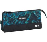 Sportandem Tandem portatodo Escolar con 3 Bolsillos Independientes, Bolsillo Secreto, Cremallera Superior, Azul y Negro, Capacidad 1 L, 23×11×5 cm