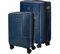 Sportandem Tandem Set 2 Maletas Expandibles Palma ABS, Maleta Cabina 37 x 55 x 20/25 cm + Maleta Mediana 40,5x66x25,5/30,5 cm, Ruedas Dobles 360° y Cierre de Combinación, Azul Marino