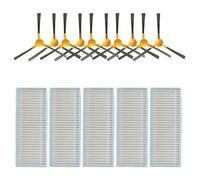 SPORTARC 10 cepillos laterales y 5 filtros para robot aspirador IKOHS Netbot S12 Haier T550W T560H, kit de accesorios de repuesto