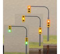 SPORTARC 2pcs semáforos HO OO que cruzan la caminata modelo tren llevó la resistencia de las señales de calle