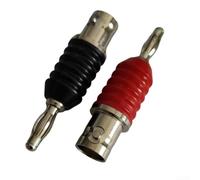 SPORTARC Adaptador BNC a doble banana de 4 mm, conector de enchufe para multímetro, audio y vídeo, cable coaxial, herramientas de prueba de laboratorio, construcción de metal