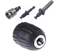 SPORTARC Adaptador de portabrocas sin llave de 0,8-10 mm, convertidor de portabrocas de impacto de rosca de montaje 3/8-24UNF, herramienta de conversión de liberación rápida con vástago hexagonal de